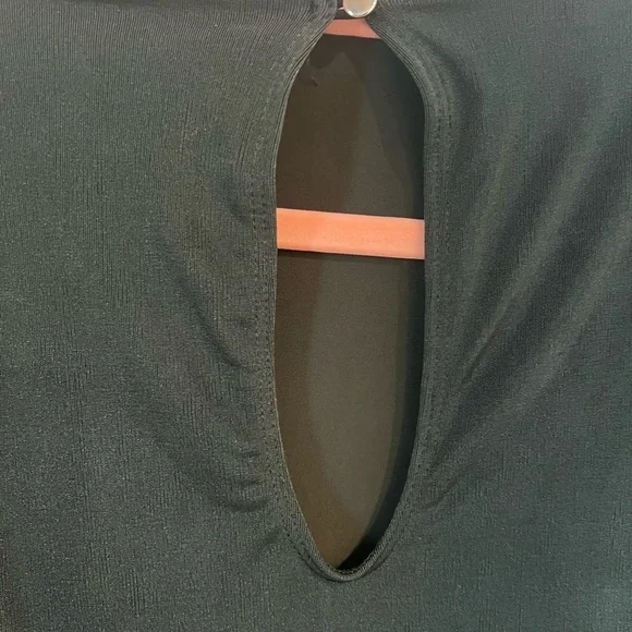 Elegant Forest Green Ruched Dress Size Large - Picture 9 of 11